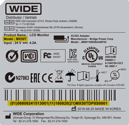 WIDE product serial number example image